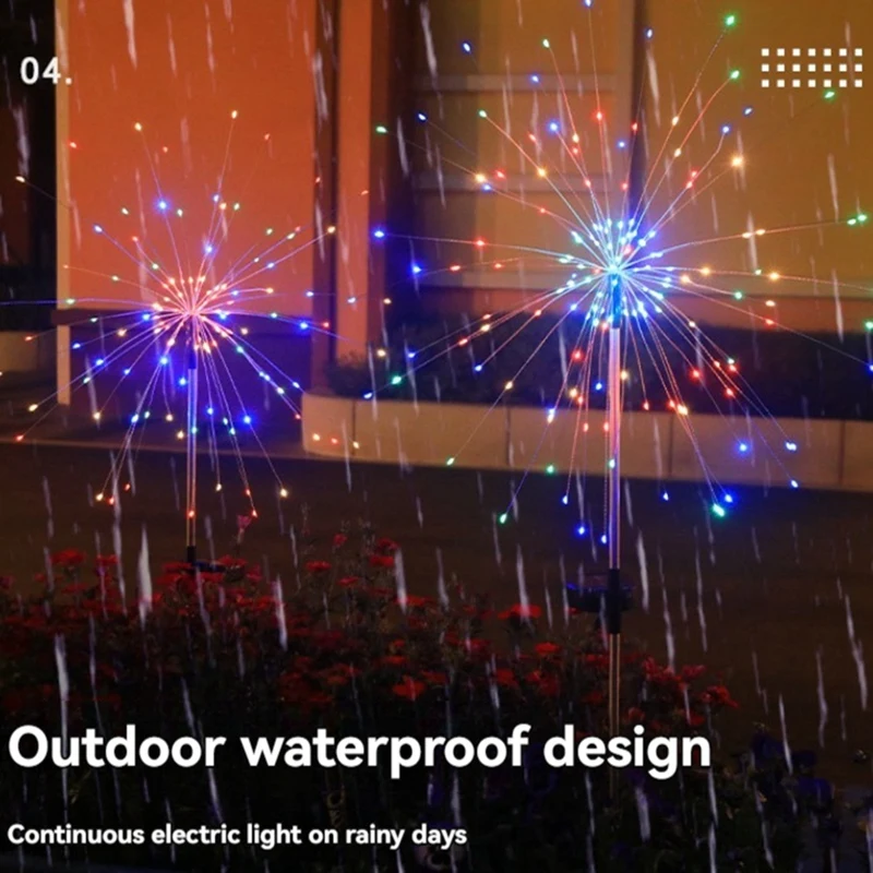 LICE-4Pcs solaire fée lumière LED extérieur jardin décoration pelouse voie lumière pour Patio cour noël mariage