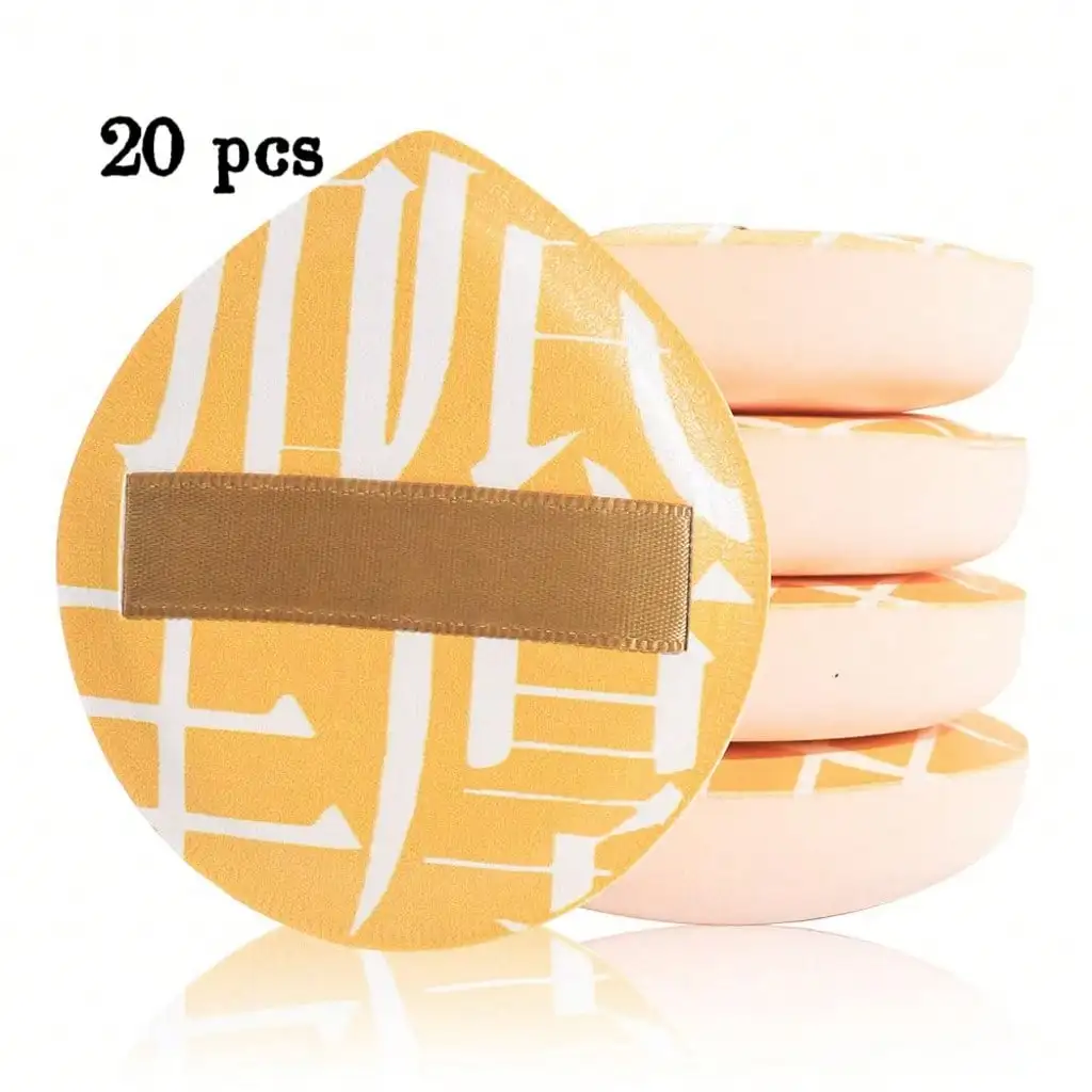 20PCS Soft Makeup Powder Puff With Band Non‑Latex Foundation Sponge Blender Wet Dry Use Cosmetic Puffs