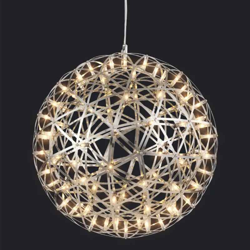 Spark Ball LED Lights Chandelier for Dining Room Firework Stainless Pendant Light Hanging Lamps for Ceiling Home Decoration