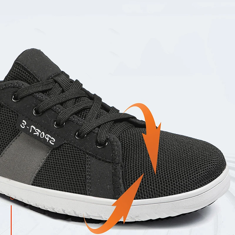 Extra Width Barefoot Shoes Wide Box Toe Shoes Minimalist Nonslip Outdoor Casual Flat Walking Sneakers Zero Drop Breathable Mesh