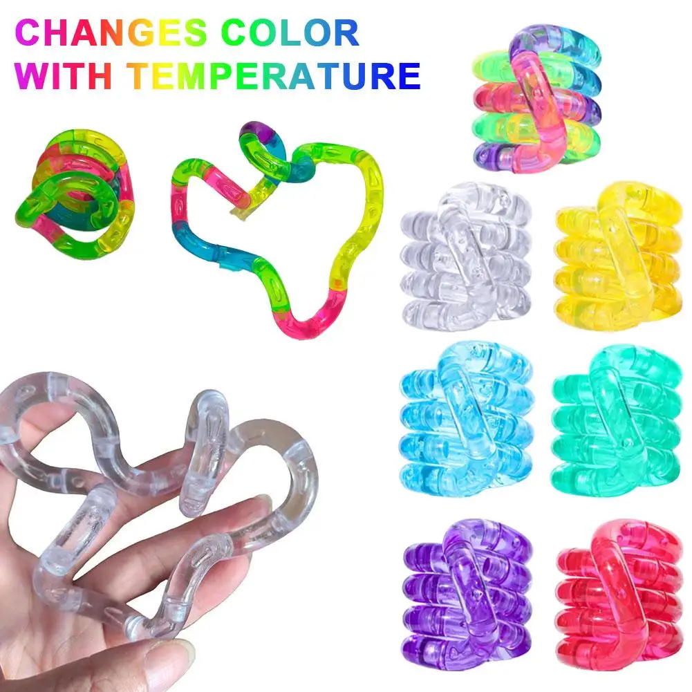 Deformable Rope Fidget Toy Deformation Rope Knot Pressure Stress Relief Toys Rrainbow Color Anti Stress Deformable Rope Best Toy