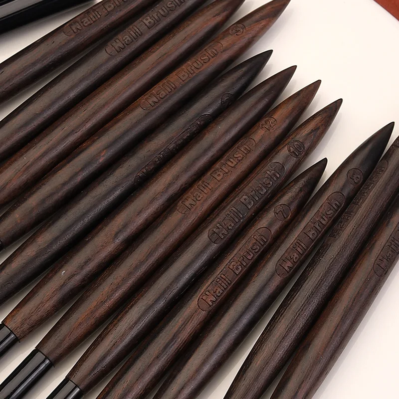 แปรงวาดลายเล็บ 12 แบบ สำหรับทำเล็บลายเส้น วาดไล่สี เจลยูวี ต่อเล็บ ปากกาสำหรับวาดลาย ทำจากไม้จันทน์