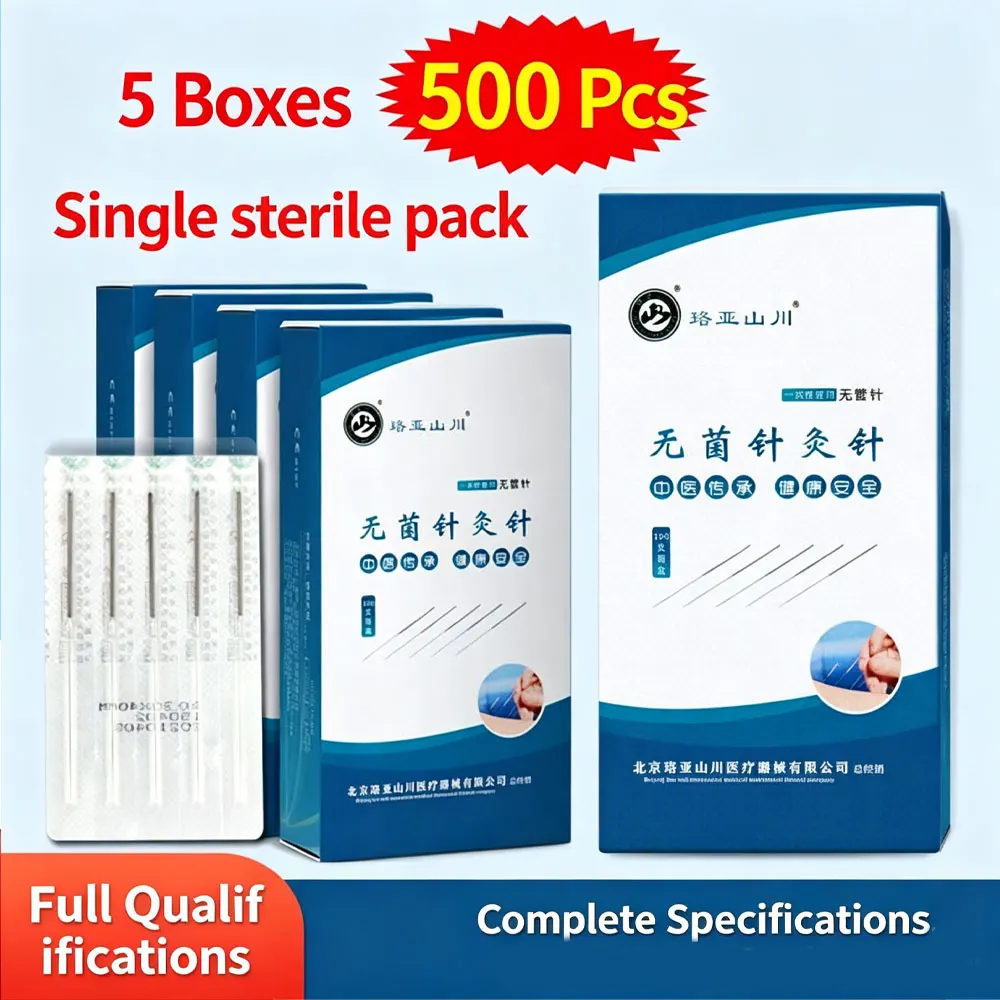 5 Boxes Disposable Acupuncture Needles Sharp Disposable Sterile Acupuncture Needle Without Tube Massage Beauty 500Pcs