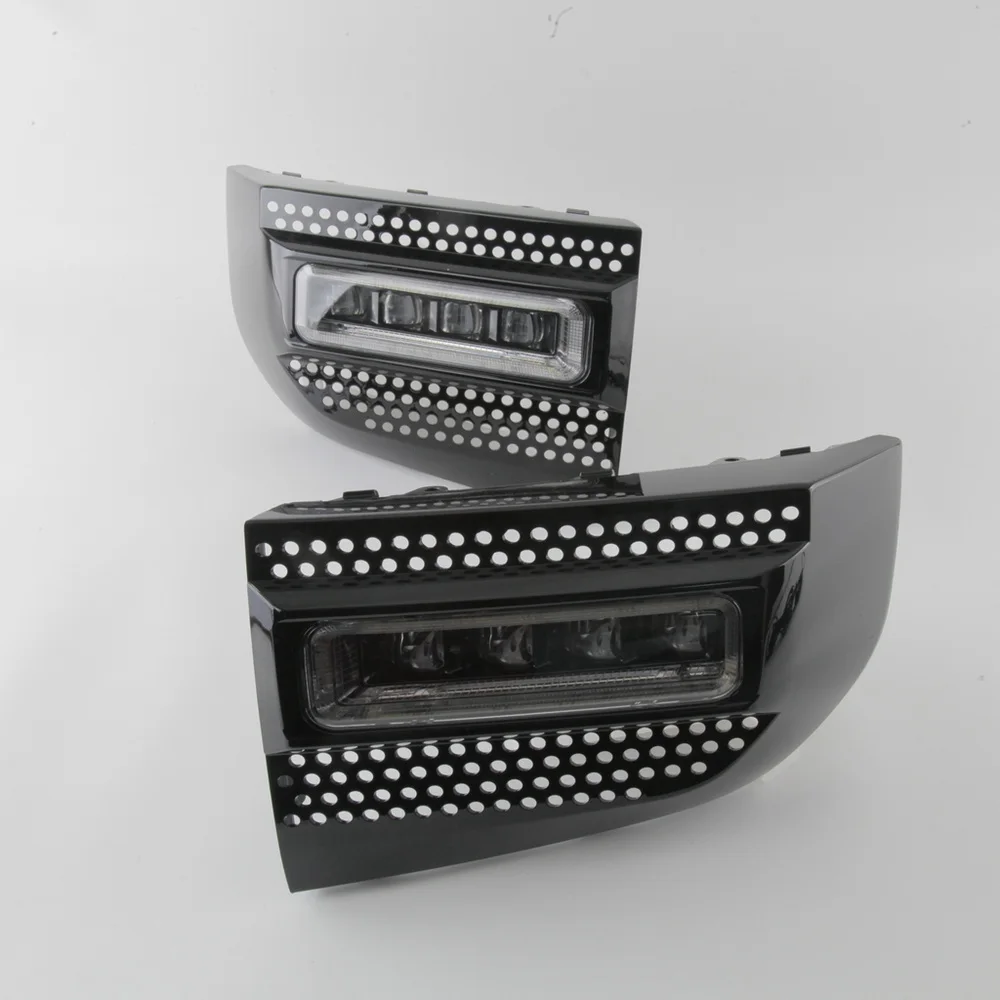 July King LED Daytime Running Lights Compatible for Land Rover Defender 2020-2024, 6000K Fornt Bumper DRL + LED Fog Lamp