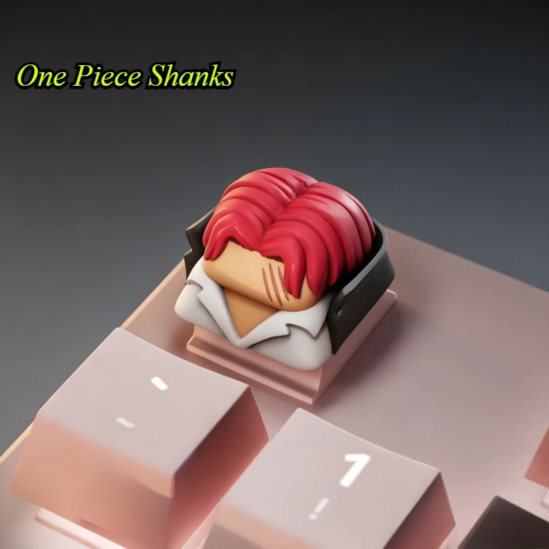 One Piece Shanks Rothaariger Cartoon 3D-Tastenkappe Personalisierte Anime Mechanische Tastatur Dekoration Tastenkappe Anime-Merchandise Großhandel