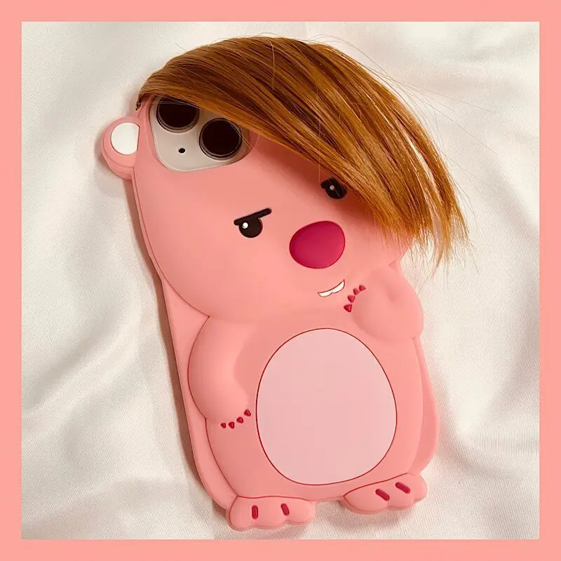 

Kawaii Loopy Pink Bangs Phone Cases Anime Cartoon Apple Iphone 15Promax 14 13 12Promax Silicone Phone Case Gift