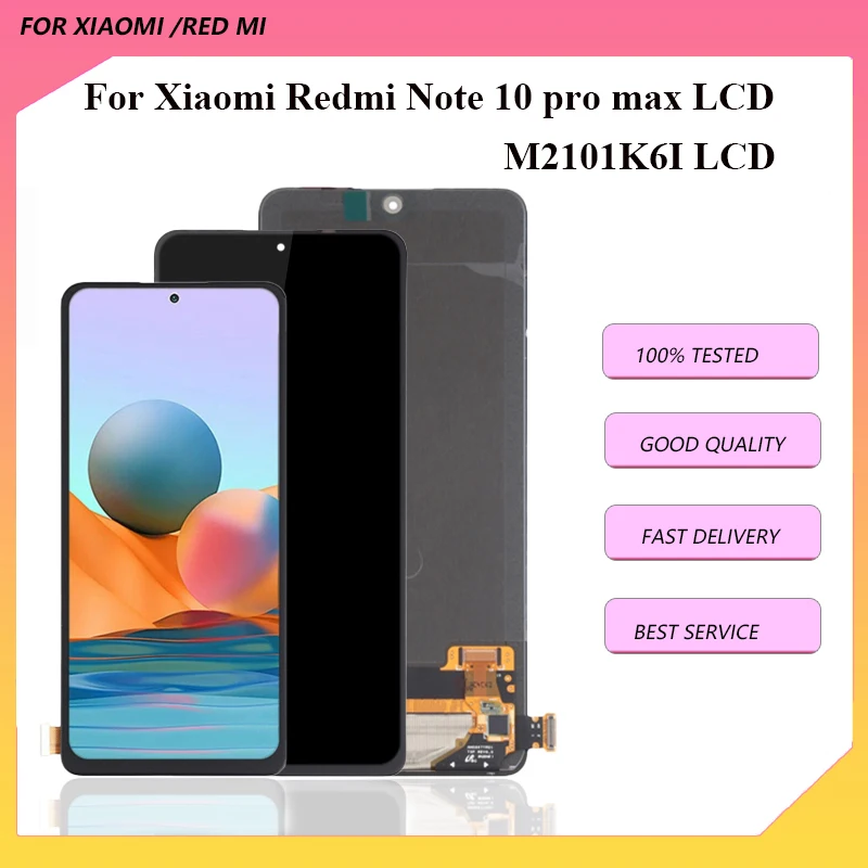 

6.67" For Xiaomi Redmi Note 10 pro max Lcd Display Touch Screen Digitizer Assembly Replacement For M2101K6I Display