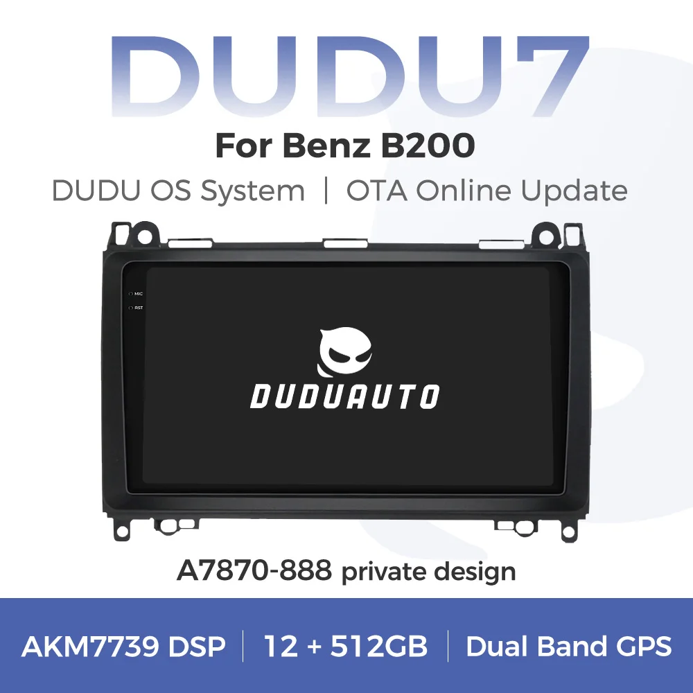 DUDUAUTO DUDU7 DUDU 7 2 Din Android 13 Carplay sans fil A7870 Autoradio 4G Wifi 8G+128G pour Mercedes-Benz W169 W245 W639 W906 Sprinter B160 B170 B200 DSP Double bande GPS Navigation Lecteur multimédia Stéréo DVD Systèmes intelligents 8 cœurs Écran 2000*1200