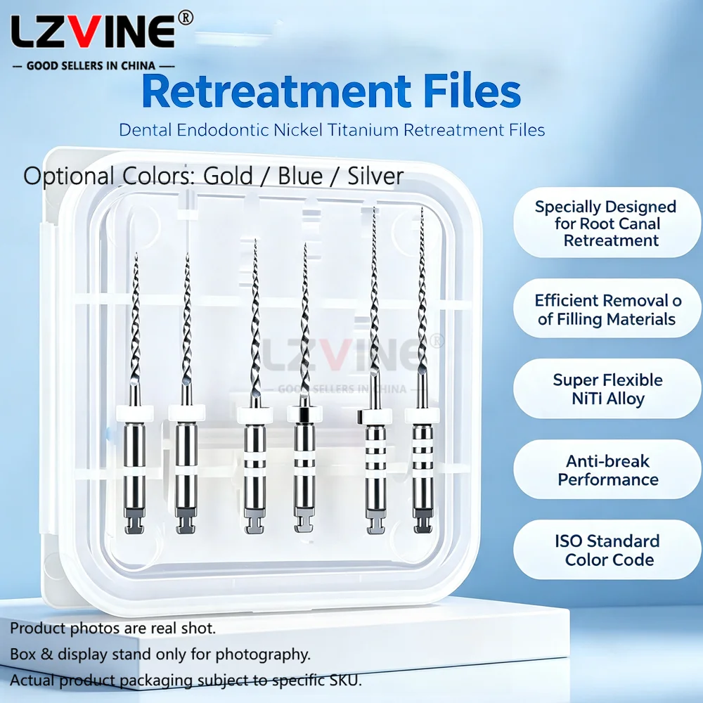 6Pcs/Box Dental Retreatment Engine Root Canal NiTi Endo File D1-D3 Remove Filling Material Before Canal Reshaping Odontologia