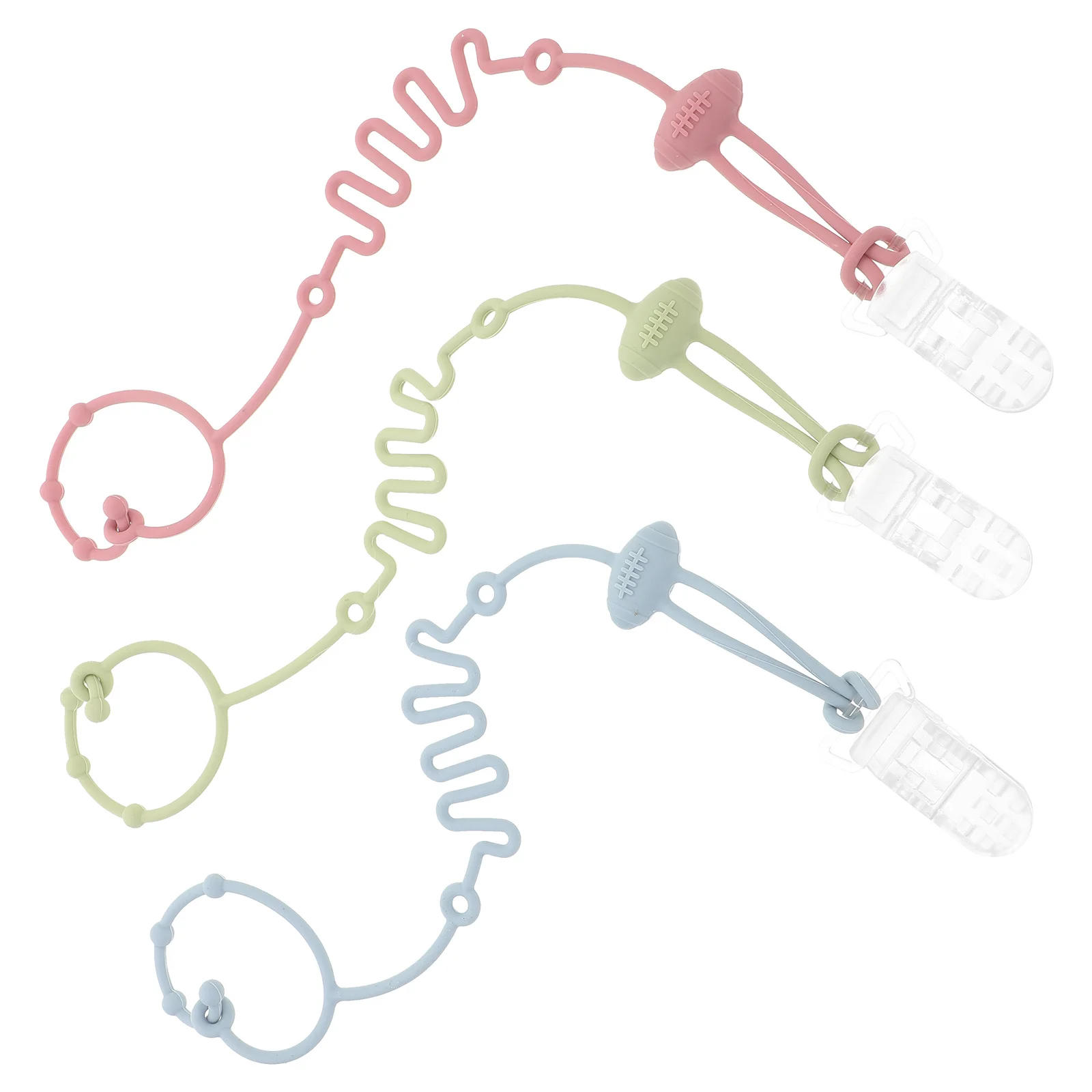 

3Pcs Baby Stroller Silicone Pacifier Strap Holder Lightweight Safe for Car Seat High Chair Accessories Toy Straps for Baby