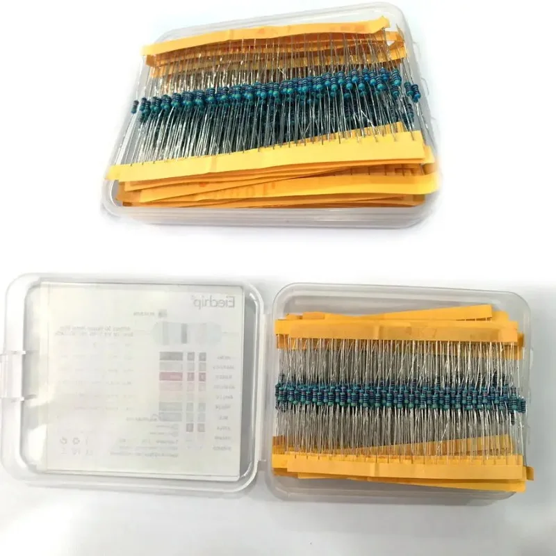 600PCS/lot 30 Values* 20pcs 1/4W 1% Metal Film Resistors Assorted Pack Kit Resistors Assortment Set Fixed Resistor 10 Ohm~1M Ohm