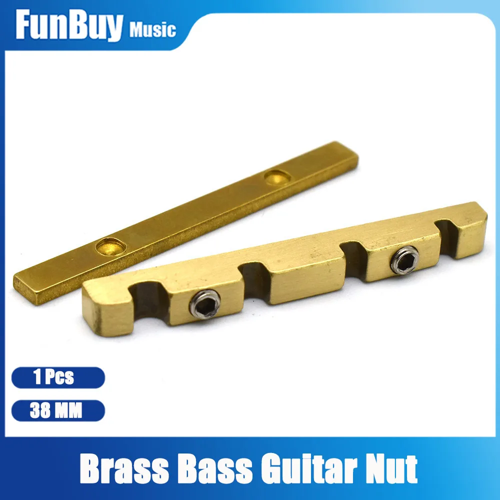 1 PC Brass Metal Electric Bass Height Adjustable Nut for PB and Jazz Style Electric Bass 38*3.5MM