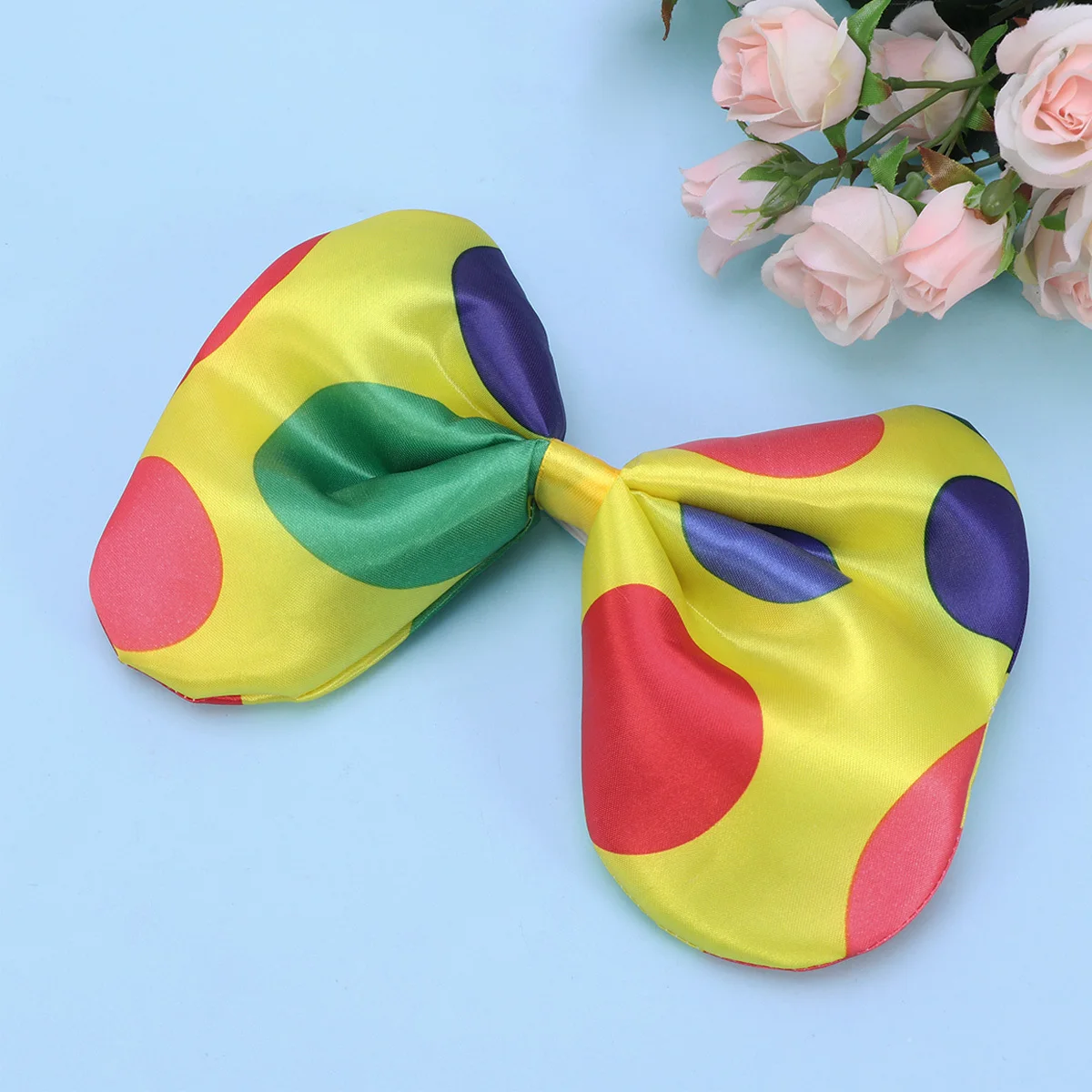 

Butterfly Knot Bowtie Satin Polka Dot Elastic Clip-On Fancy Costume Accessory For Halloween Christmas Party Clown Dress Up
