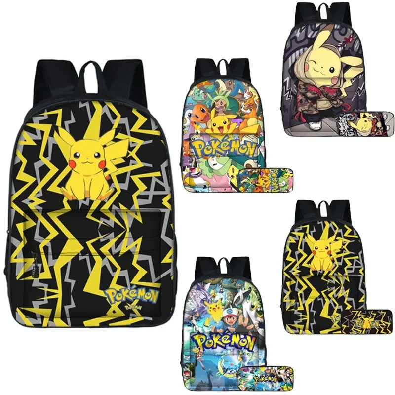 MINISO Pokemon Pikachu Backpack Kids SchoolBags Boys Girls Primary School Schoolbag Boys Girls Anime kawaii Backpack Bag Mochila