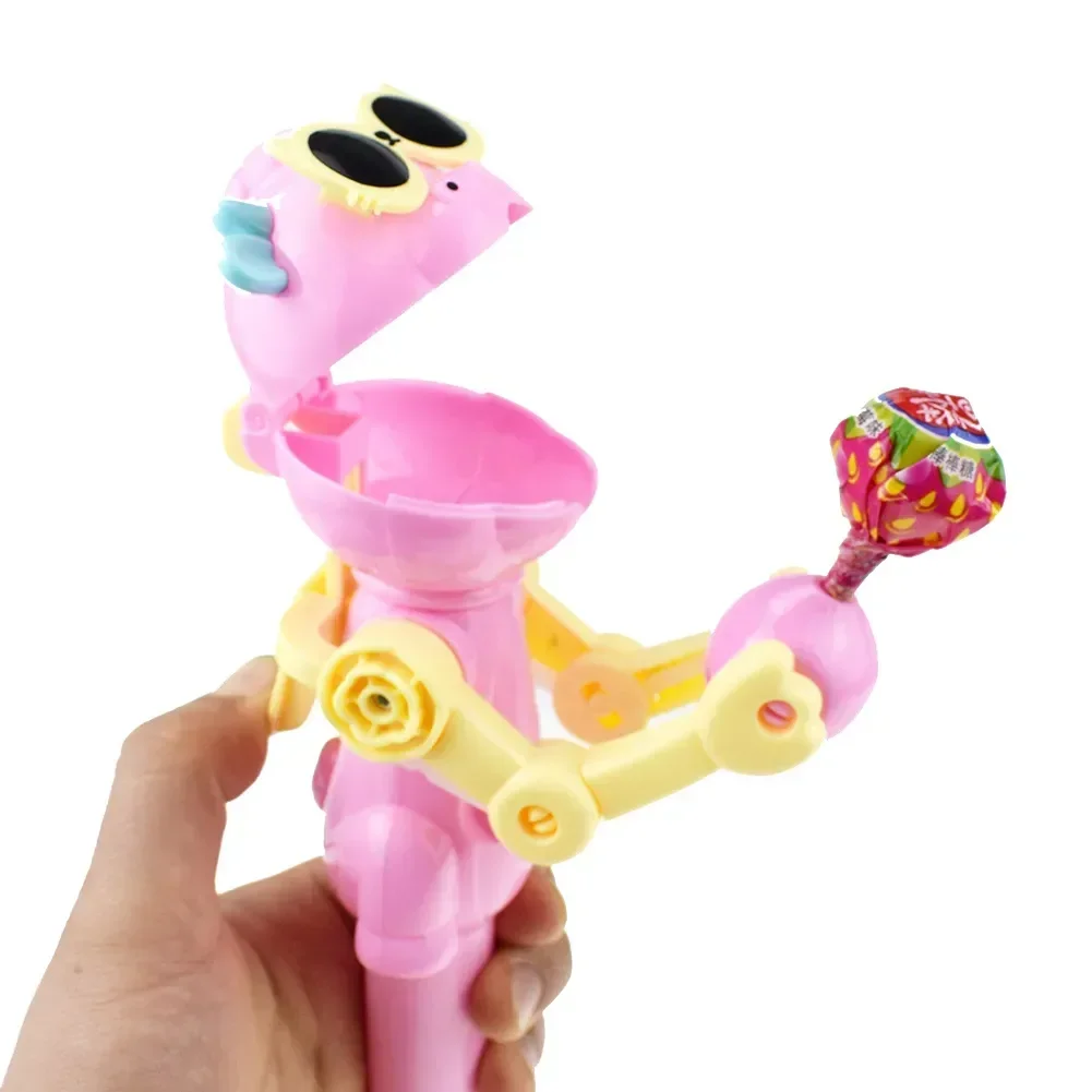 1PCS Kreative Lollipop Roboter Halter Neuheit Dinosaurier Form Candy Pop Ups Kinder Spielzeug Weihnachten Geschenk für Kinder Lollipop Lagerung