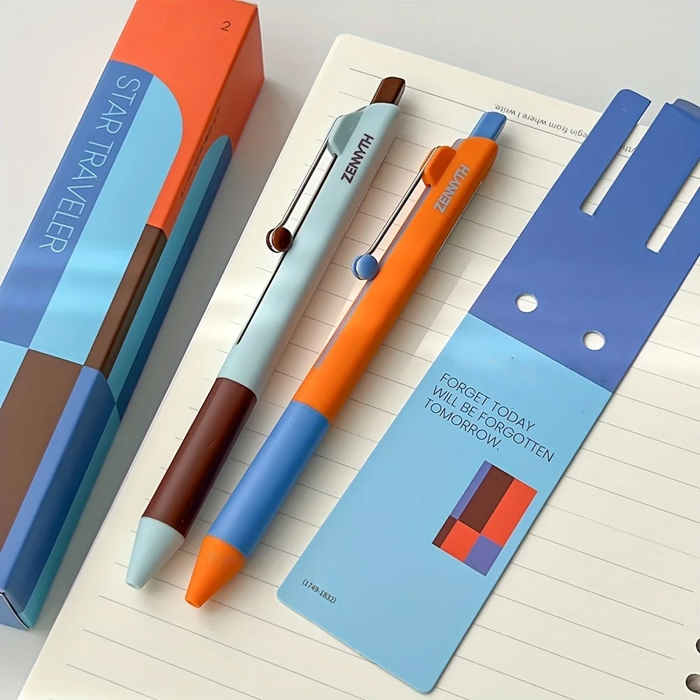 

Новейший набор гелевых ручек (2 шт.): классический геометрический корпус, плавное письмо, черные чернила, креативная закладка, элегантный подарок, серия цветов