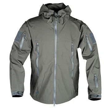 Men's Military Tactical Jackets Full Zip Shark Skin Soft Shell Tactical Waterproof Windbreaker Outdoors Hiking Hooded Coat S-4XL