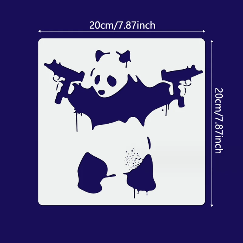 20*20cm Panda Lip Print Water Drops Stencils DIY Furniture Wall Scrapbook Coloring Embossing Decorat Graffiti Painting Template