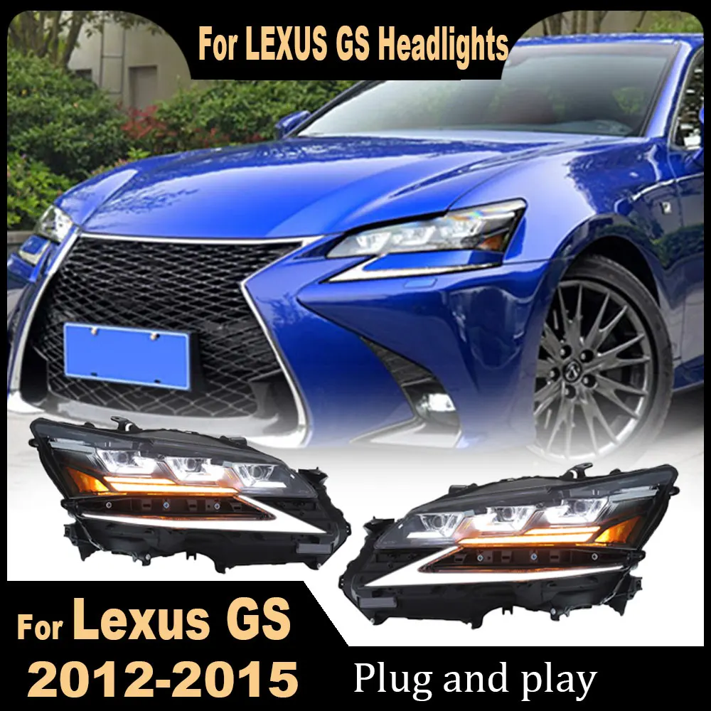 Car LED Head Lamp For Lexus GS250 2012 2013 2014 2015 GS350 DRL Headlights Assembly upgrade Dynamic Signal Accessories