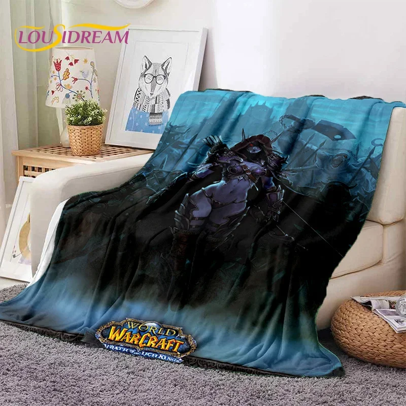 

WOW, World of Warcraft Demon Hunter, Lich King Game Flannel Blanket for Beds Bedroom Sofa Picnic,Throw Blanket Outdoor Leisure