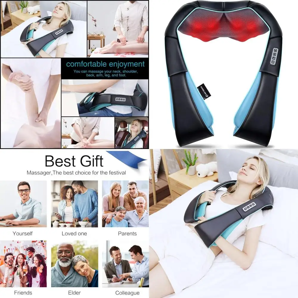 

Массажер с подогревом 4D для глубокого разминания тканей спины, плеч и шеи — идеальный подарок для родителей и близких.