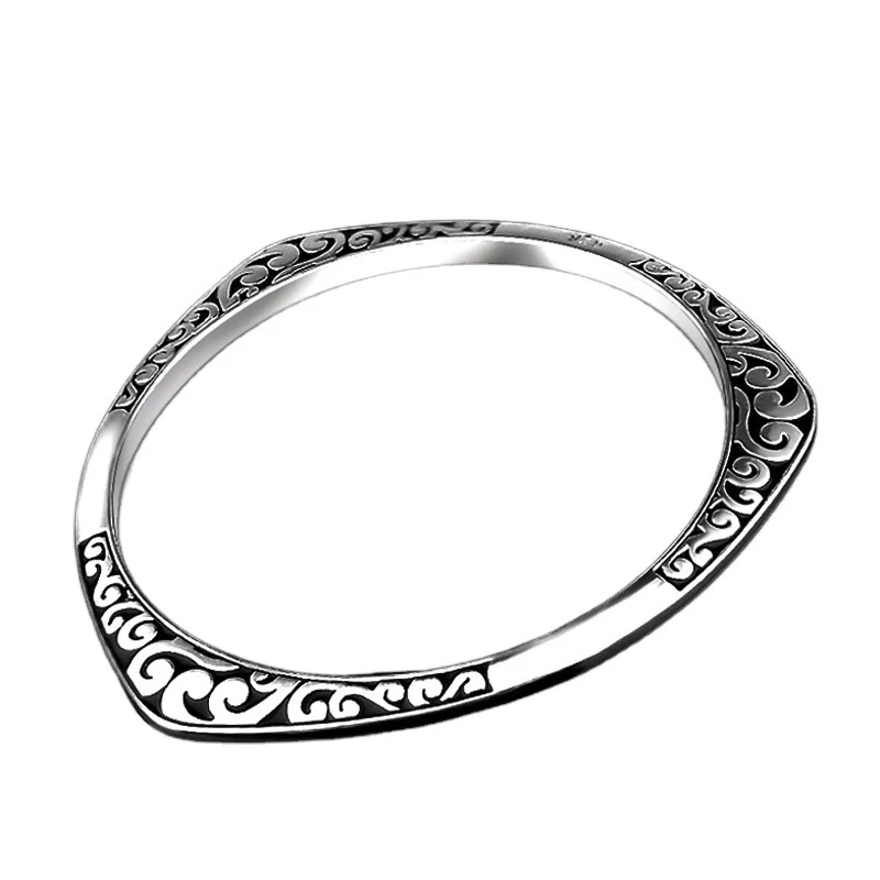 Foxanry Silver Color Irregular Triangle Geometric Bracelet For Women Couple Fashion Classic Personality Jewelry Accessories Gift