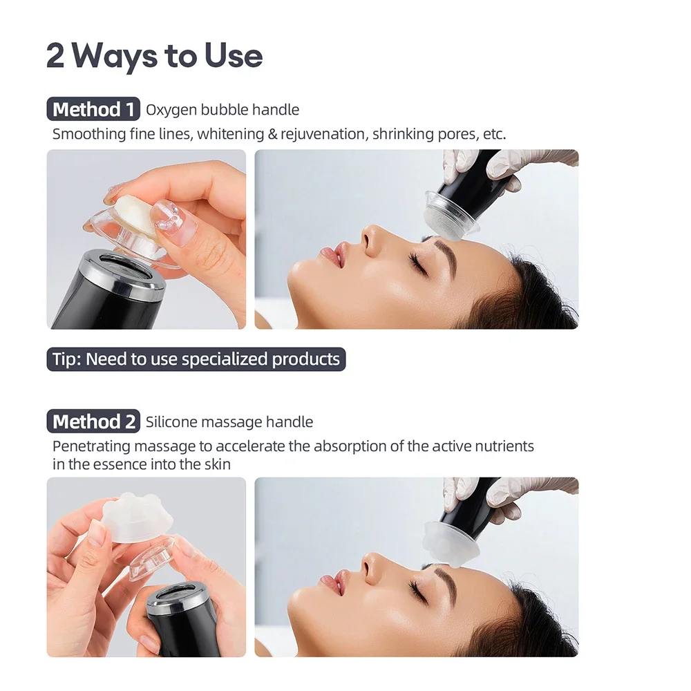 산소 버블 펜 360 °   회전 산소 페이셜 CO2 버블 머신 피부 회춘 모공 깨끗한 피부 수분 공급 미용 장치