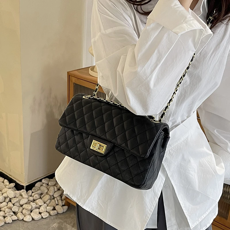 Bolsa de ombro feminina elegante – Bolsa crossbody feminina de couro genuíno com bolsas de grife famosas