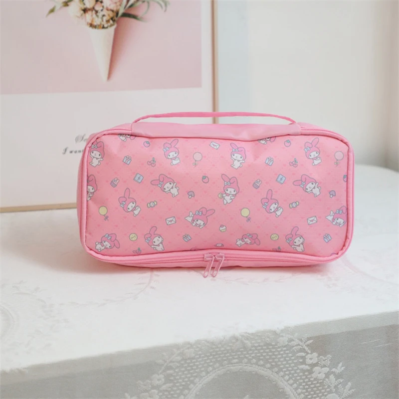 Hello Kitty Sanrio Large Capacity Portable Travel Organizer Bag, Kuromi Cinnamoroll Cosmetics Bag, for School, Work, & Travel