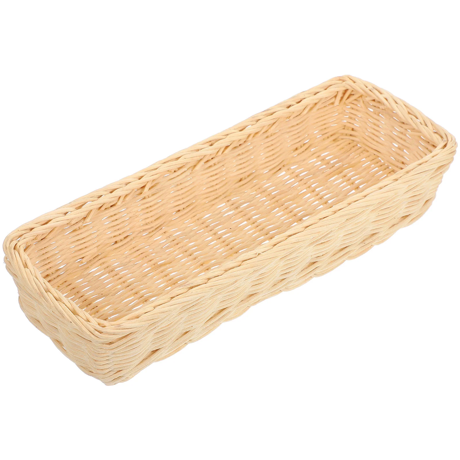 

Rattan Storage Basket Tableware Silverware Cutlery Rectangular Woven Kitchen Imitation Chopstick Holder