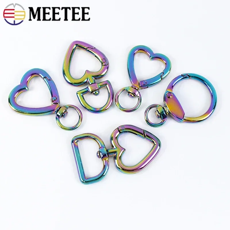 5/10/30Pcs Meetee Rainbow Metal Bag Buckle Keychain Handbag Chain Connect Swivel Clasp Belt Strap Hook Hardware Accessories