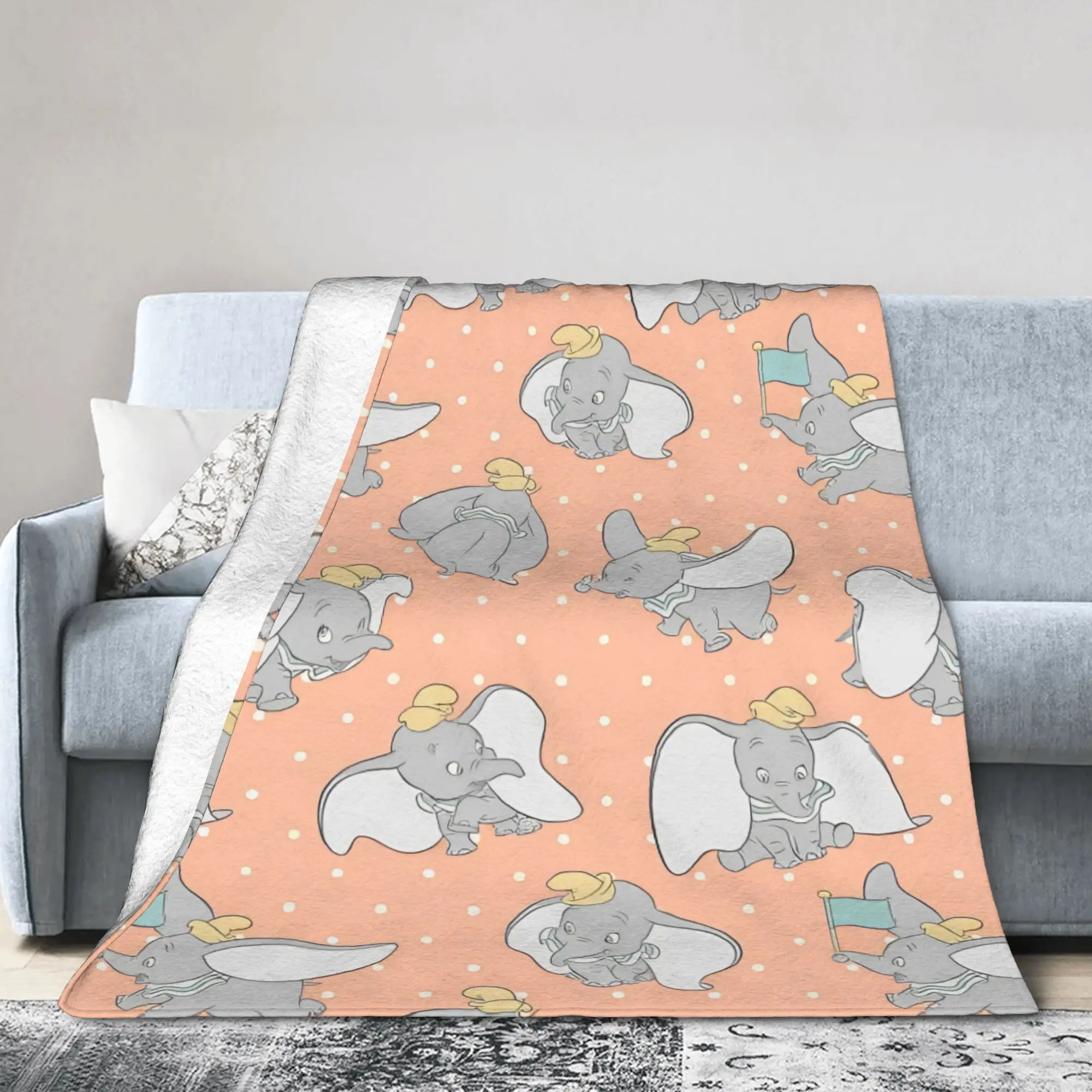 دامبو الفيل الكرتون بطانية السيرك كرنفال لطيف الفانيلا رهيبة الدافئة رمي البطانيات ل أريكة تتحول لسرير الصيف