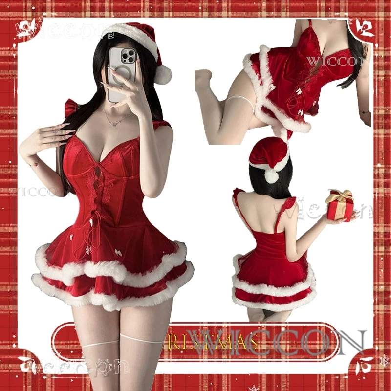 Disfraz Halloween Costume robe en velours mignon pur Style séduisant tenue de Cosplay pour scène Anime déguisement de noël