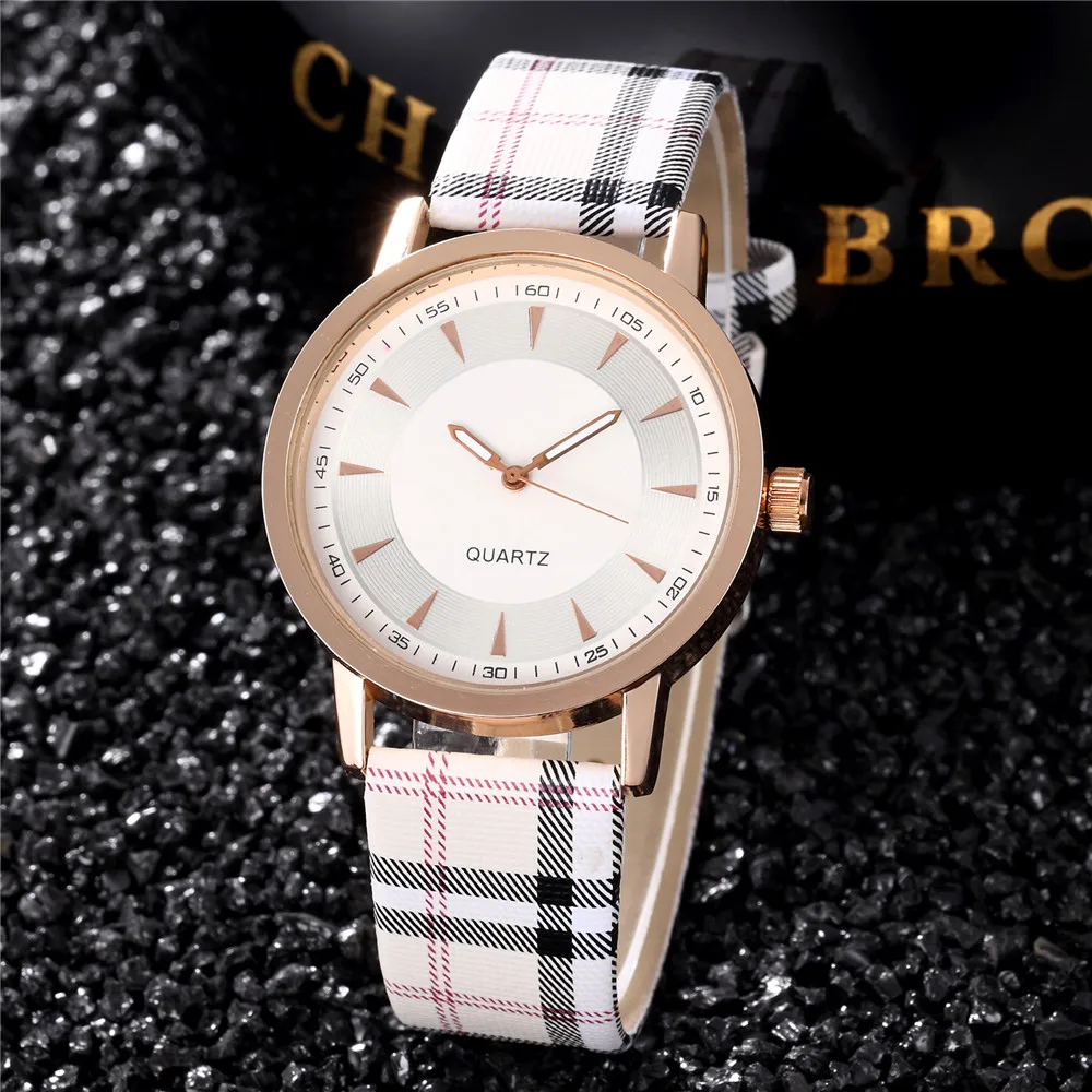 Fashion Women\'s Quartz Watches Black White Dial Analog Ladies Wristwatch Leather Strap Casual Simple Female Clock montre femme