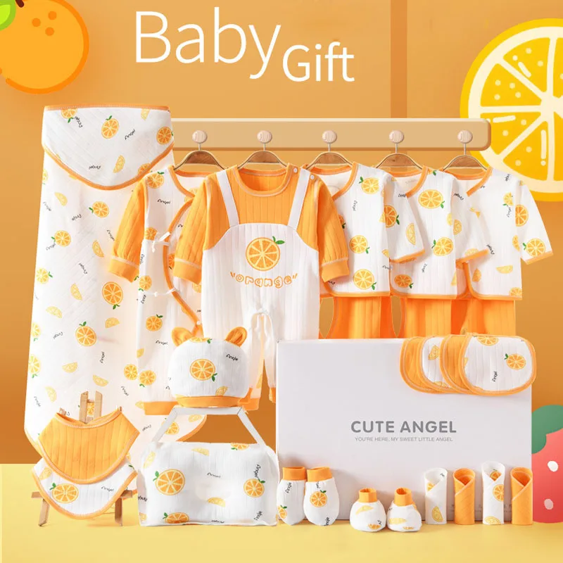 24/26 Pieces/0-3Months Newborn Baby Clothing 100% Cotton Kids Clothes Suit Printing Unisex Infant Boys Girls Fruit Clothing Set