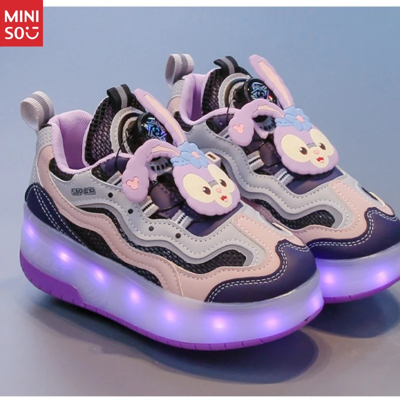 Sepatu Roda Kulit Disney 2025 Star Darl Heelys untuk Anak Perempuan, dengan Anti-Selip