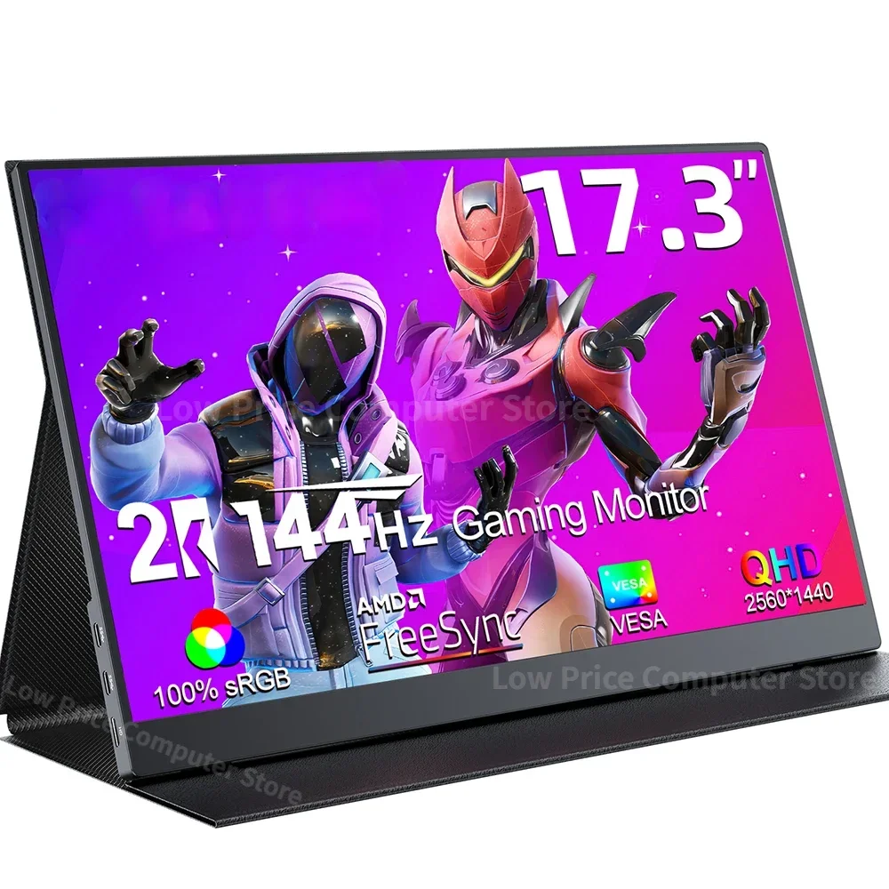 

НОВЫЙ портативный монитор 2K, 144 Гц, 17,3-дюймовый IPS-экран 2560x1440P для игр, путешествий, ноутбука, телефона, игровая консоль Steam Deck PS4/5