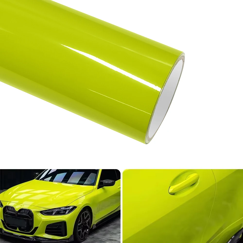 

Премиум Sao Paulo, желтая ПЭТ, глянцевая автомобильная виниловая пленка, самоклеящаяся пленка для кузова автомобиля, меняющая цвет автомобиля, чехол