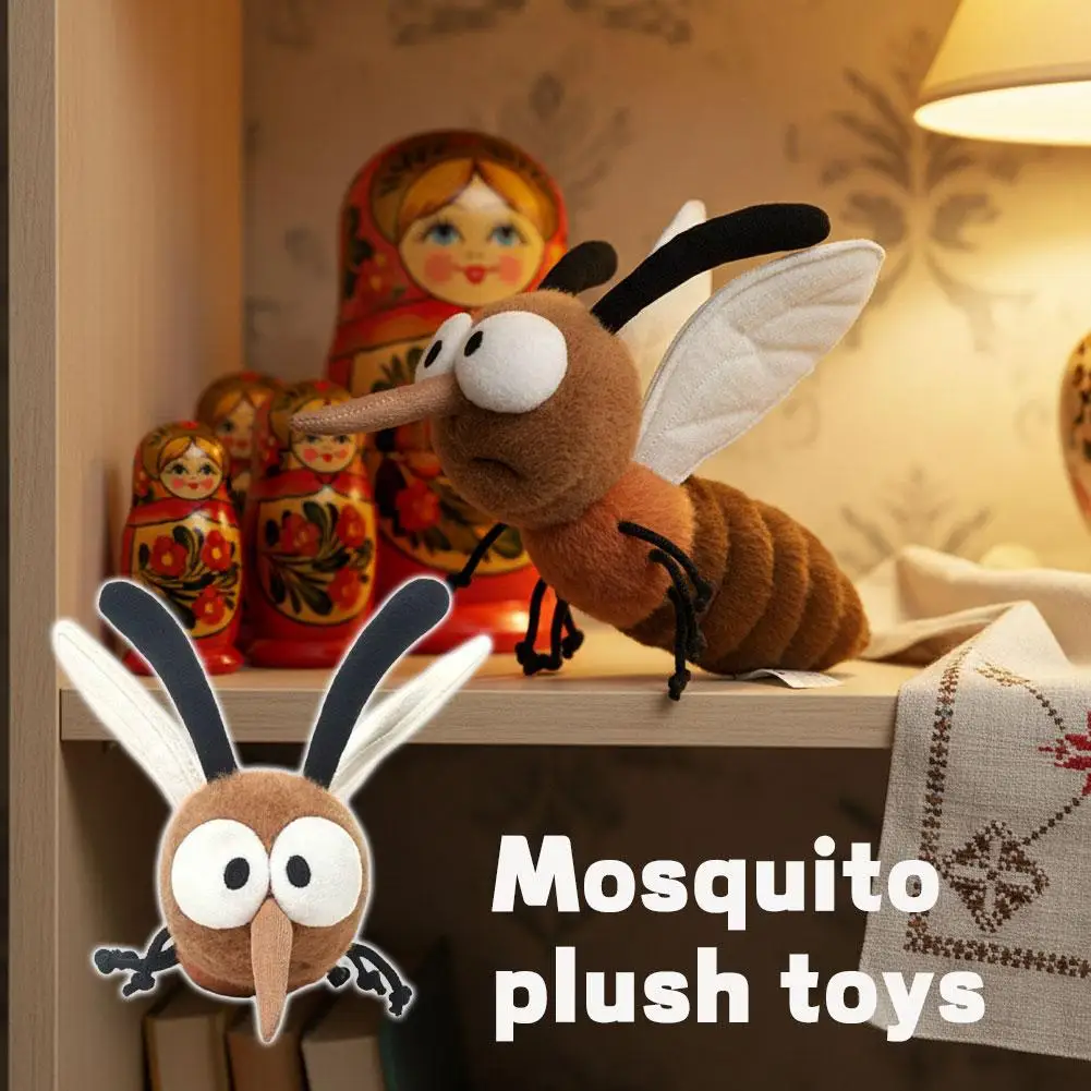 

Funny Mosquito Plush Keychain Bag Charm - Cute Radom Stuffed Insect Toy with Adorable Dumb Expression for Girls Birthday Gift