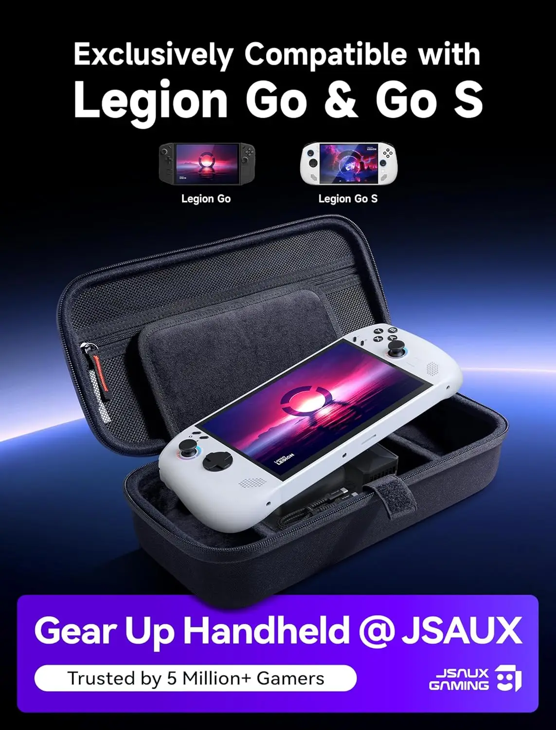 

Large Carrying Case Bag For Lenovo Legion Go S, Fits Charger, Pocket for Large 65W Battery Pack, Compatible with Legion Go S