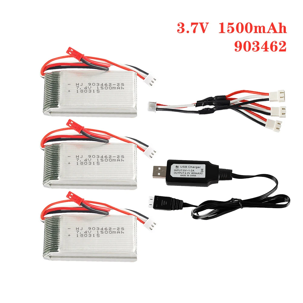 

7.4V 1500mah Lipo Battery And USB Charger For Wltoys V913 L959 L969 L979 L202 K959 TY923 HJ816 HJ817 W609-7 LS-128 Toy Car Parts