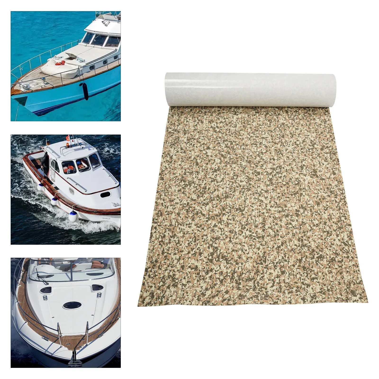

Eva Foam Marine Flooring Mat, Non-Slip, Waterproof, Shock-Resistant, Comfortable 5mm Thickness for Boats & Yachts, Camouflage