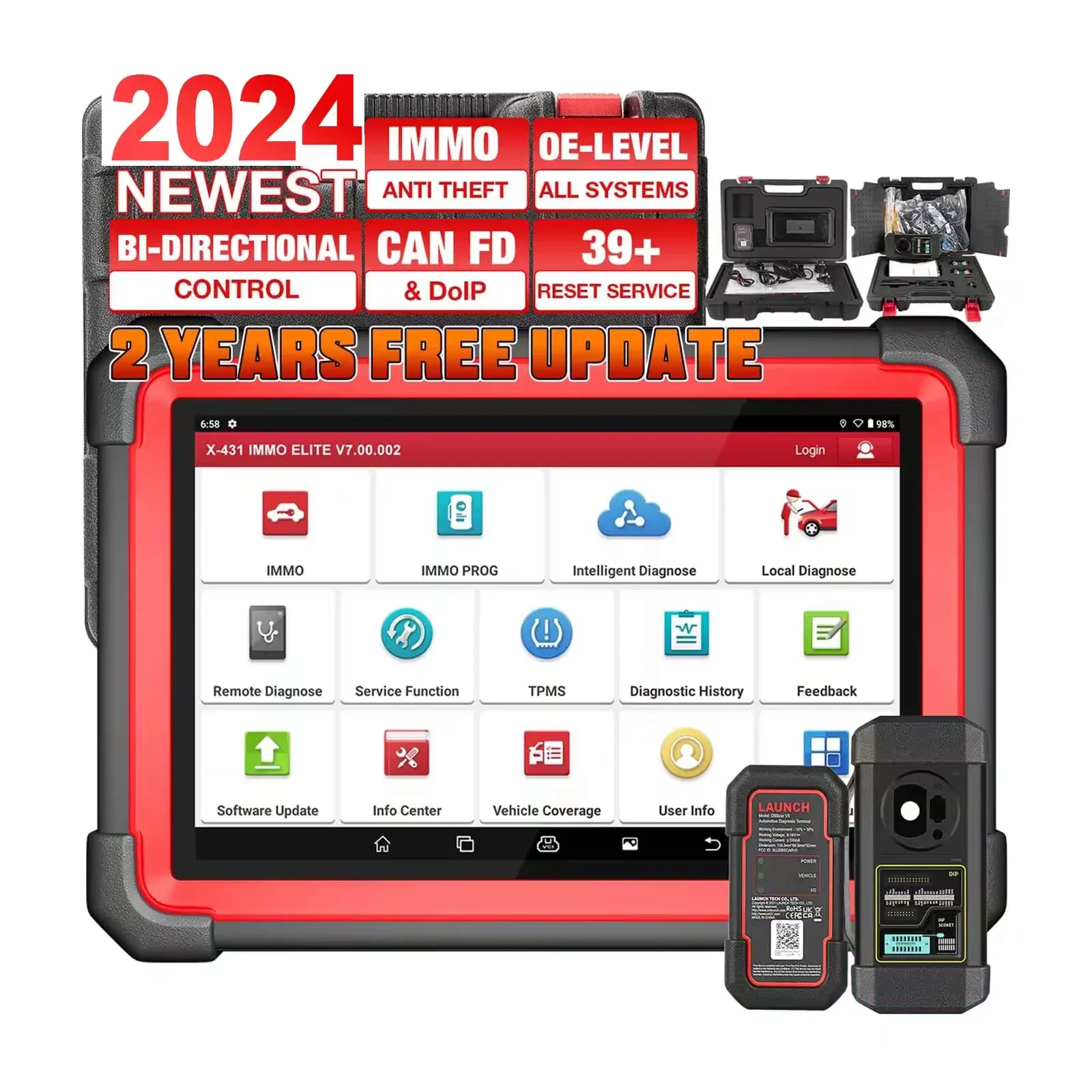 

2025 LAUNCH X431 IMMO ELITE Car Diagnostic Scanner Computer Machine Programming Tools Android Bluetooth Worldwide For All Cars