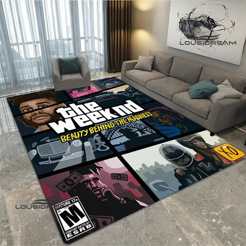 Singer The Weeknd printed carpet living room bedroom carpet balcony bathroom non-slip door mat photography props birthday gift