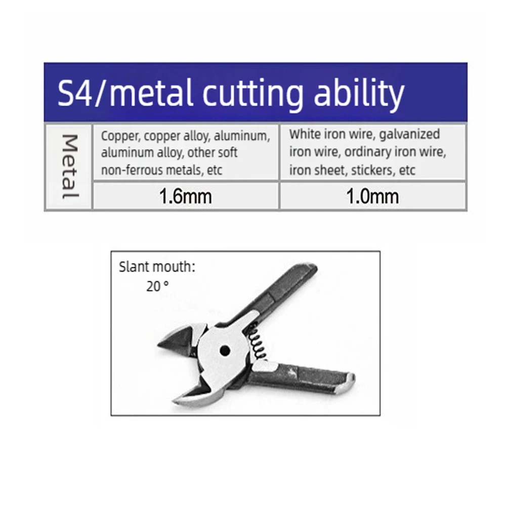 HS-10T Pneumatic Air Nippers 1.6mm Copper Wire Iron Steel Wire Cutting Pliers 3PCS S4 Blade Cutter Tools for Industrial Use
