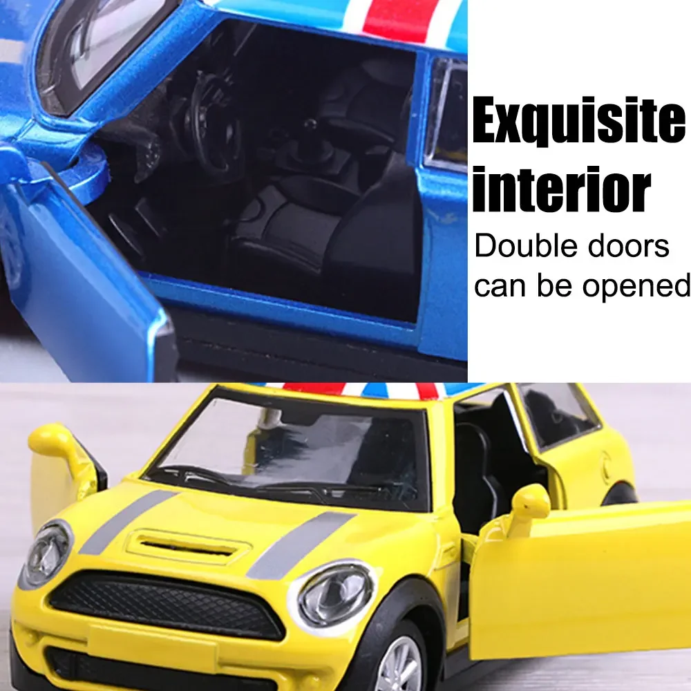 For BMW MINI COOPER S Alloy Car Model Toy Vehicles Kids Mini Model Toy Pull Back Car Toy Vehicles Miniature Scale 1: 32 Ornament