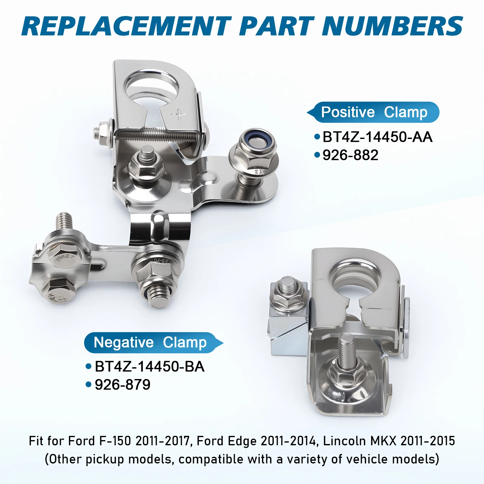 موصل طرفي للبطارية الإيجابية والسلبية للسيارة ومنظف طرفي لفورد F-150 Edge Lincoln MKX OEM AL3Z14300A BT4Z14450AA