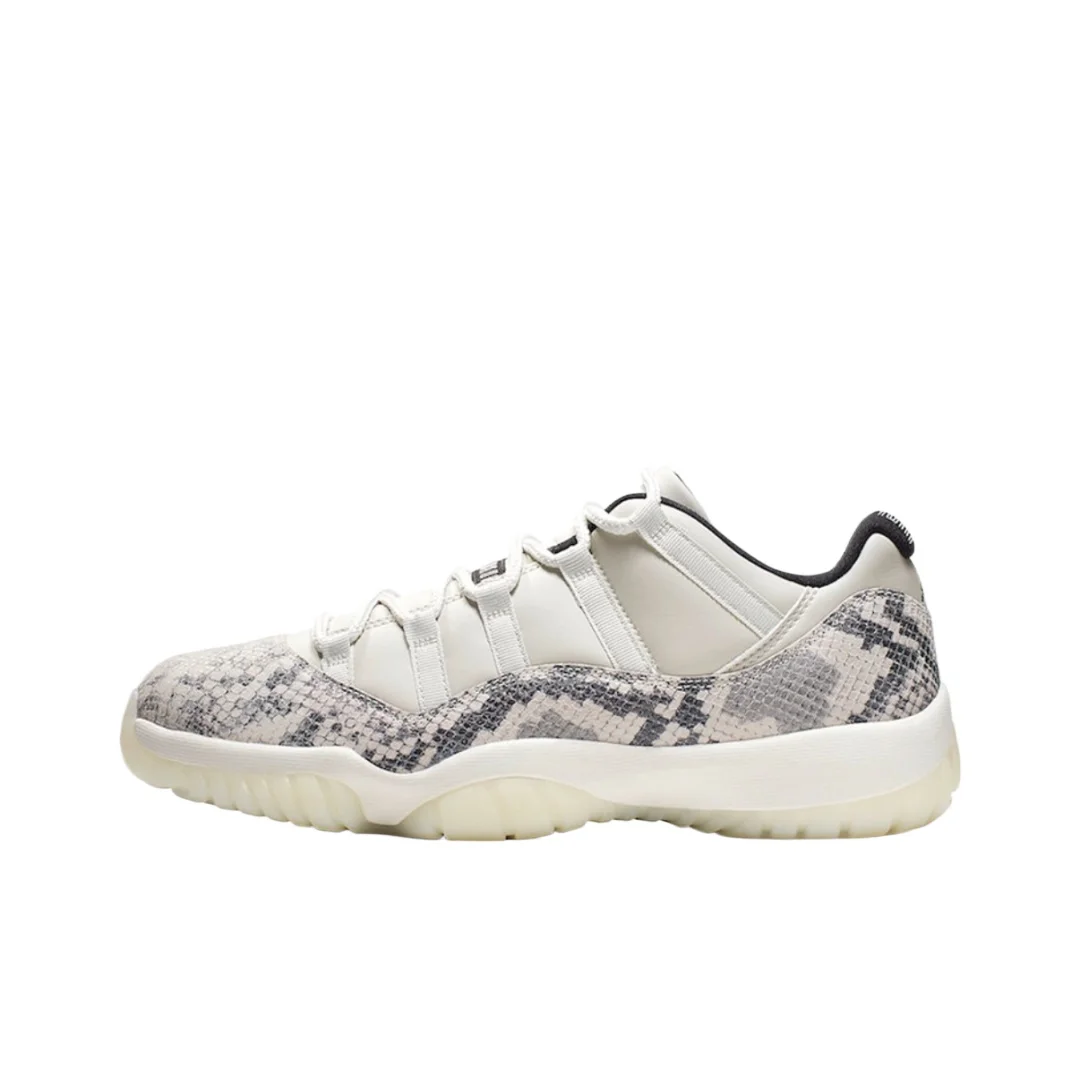 Nike Jordan Air Jordan 11 Men's Snakeskin All-chic Low-top Retro Shoes Classics Jordan Sneaker White