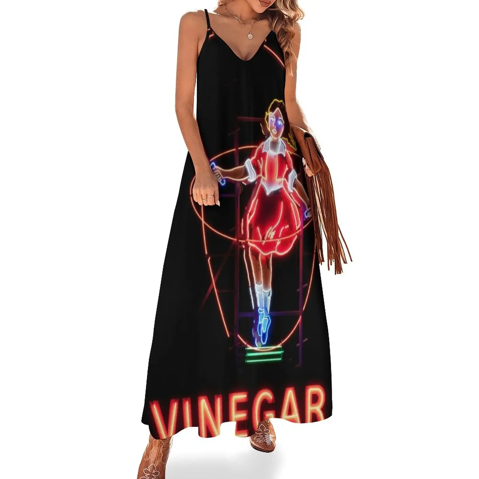 

Neon Sign, Skipping Girl Vinegar, Melbourne, Australia Sleeveless Dress dress for women elegant women's dresses for wedding