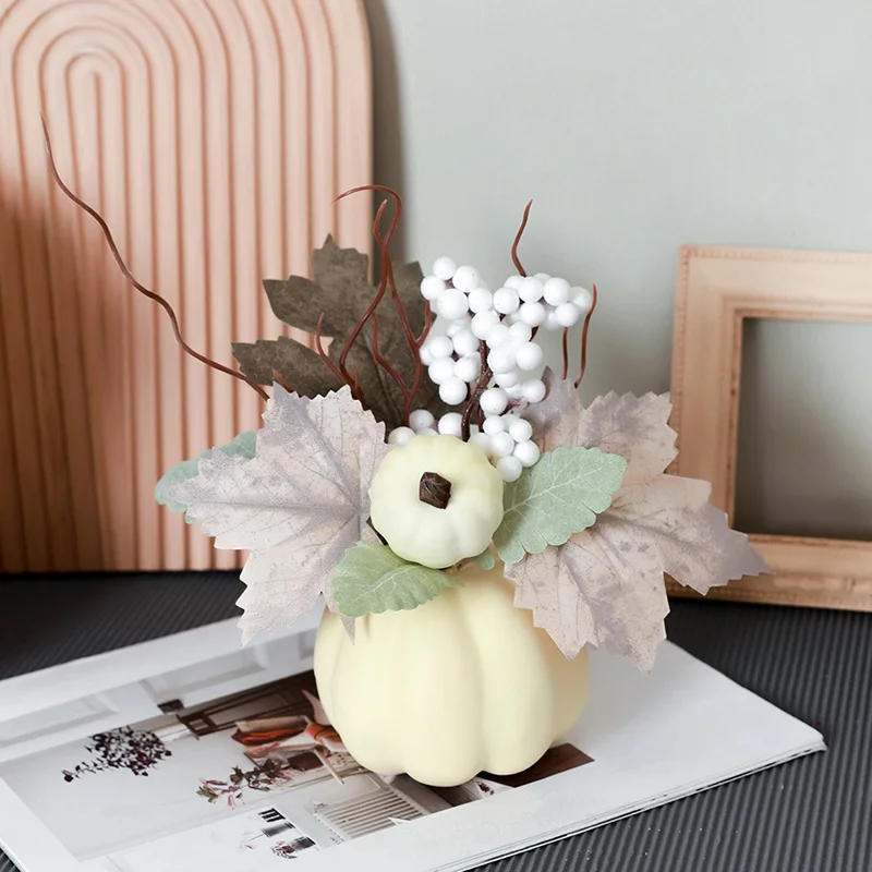 1PC Herbst Kürbis Ornament Halloween Dekoration Simulation Kürbis Indoor Hause Büro Requisiten Fotografie Dekoration